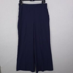 Fabletics Pants Womens Medium Blue Wide Leg Track Elastic Waist Travel Casual